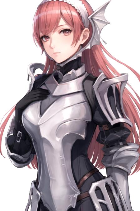 01275-1437627221-masterpiece, ultra high quality cg, best quality, cherche_def, simple background, gloves, white background, hairband, armor, han.png